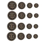 EMSea 40pcs Boutons de Blazer en Métal Costumes Antiques ensemble de Boutons à Tige en Alliage Boutons Vintage Kit Vêtements Accessoires pour Manteaux Uniformes Vestes, Brun
