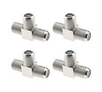 EMSea 4pcs Adaptateur Coaxial Répartiteur Femelle 3 Voies F-Type Femelle à Femelle Connecteur Répartiteur Antenne Coaxiale Adaptateur de Câble TV pour Câbles d'antenne Vidéo TV