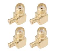 EMSea 4pcs Adaptateurs SMA Femelle vers MCX Mâle Convertisseur d'antenne Dab à 90° Connecteur d'antenne Coaxial Dab RF pour Système GPS sans Fil 3G 4G LTE WiFi WLAN