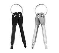 EMSea 4pcs Porte-clés Portable Tournevis en Acier Inoxydable Multi-fonction Porte-clés Tournevis Mini Tournevis Ensemble d'outils Kit d'outils à Main