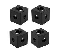 EMSea 4pcs Supports d'angle Connecteur de Cube 3 Voies pour 2020 Profilé d'extrusion en Aluminium Noir 20 x 20 x 20 mm