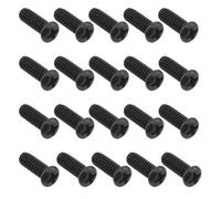 EMSea 50pcs M4x10mm Vis de Fixation Croisée à Tête Ronde Vis de Fixation Croisée à Dents de Machine Noires pour Sonnettes Vidéo Équipements Industriels