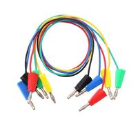 EMSea 5pcs Double Fiche Banane 4mm 5 Couleurs Fils de Test Multimètre Fil de Plomb Fil de Câble Enfichable en Silicone pour Les Tests Électriques en Laboratoire 50cm