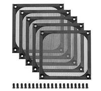 EMSea 5pcs Filtre Grill PC Ordinateur 120mm Ventilateur Ensemble avec M5 Vis Refroidissement Anti-poussière Ventilation Lavable en Acier Inoxydable Noir