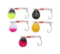 EMSea 5pcs Pêche à la Truite Spinner Leurre de Pêche Ensemble de Pêche Spinnerbait Kit Leurres de Pêche à Crochet Unique Leurres de Pêche en Métal Appât Dispositif de Pêche pour Truite Bar 2.2g