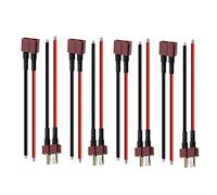 EMSea 8pcs Connecteurs Deans T-Plug Mâles et Femelles 100mm avec Fil de Silicone 14AWG