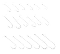 EMSea 90x Hameçons de Pêche en Mer #1-#3/0 en Acier à Haute Teneur en Carbone à Longue Tige pour Brochet Morue Bar Goberge Congre Tope Hameçon de Pêche en Mer avec Cercle Argenté