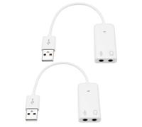 EMSea Adaptateur de Carte Son USB 2 Pièces Adaptateur Audio Externe 7.1 Canaux Convertisseur de Carte Son Stéréo Prise Microphone AUX 3,5 Mm Compatible avec Raspberry Pi