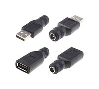 EMSea Convertisseurs d'Adaptateur d'Alimentation CC Femelle USB vers 5.5X2.1mm pour Ordinateur Portable - 2 Connecteurs Mâles et 2 Femelles