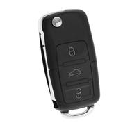 EMSea Coque de Clé Pliante à Distance de Voiture à 3 Boutons Compatible avec Golf/Polo/Bora Boîtier de Couverture Boîtier de istance Automobile avec Lame Non Coupée