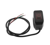 EMSea Interrupteur de Guidon de Moto 22mm 7/8 Pouces Commande de Phare de Guidon Interrupteur à Bouton-Poussoir Étanche 12V Interrupteur Marche/Arrêt avec Indicateur LED, Rouge