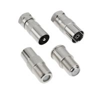 EMSea Kit d'adaptateurs Coaxiaux F vers TV PAL 4 Pièces Connecteurs F Femelle Mâle 75 Ohms vers TV Type PAL pour Tuner Satellite