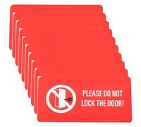 EMSea Lot de 10 autocollants « Please Do Not Lock The Door! » Rouge 10 x 5 cm pour le travail, la maison, l'atelier