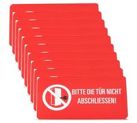 EMSea Lot de 10 autocollants « Please Do Not Lock The Door! » Rouge 10 x 5 cm pour le travail, la maison, l'atelier