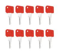 EMSea Lot de 10 clés d'allumage 702/26906870 compatibles avec les clés de rechange pour tracteur Jungheinrich 5,3 x 2,3 cm Rouge