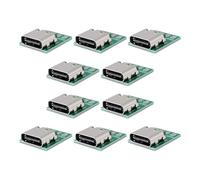 EMSea Lot de 10 Connecteurs USB 3.1 de Type C 16 Broches Femelles Adaptateur de Carte PCB 12 X 13,8 Mm pour Transfert de Donn¨¦es