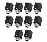 EMSea Lot de 10 Prises Jack Stéréo 5 Broches 6,35 Mm pour Circuits Imprimés FM6700 Montage Vertical 1/4 Pouce