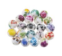 EMSea Lot de 100 perles rondes en céramique de 10 mm avec trou de 3 mm pour fabrication de boucles d'oreilles, bracelets, colliers, bijoux