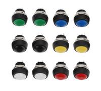 EMSea Lot de 12 Interrupteurs à Bouton-poussoir Ronds de 12 Mm 1 A 250 VCA pour Câblage électrique Et électronique