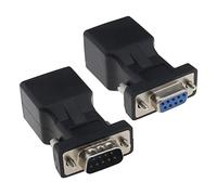 EMSea Lot de 2 adaptateurs Ethernet RS232 DB9 vers RJ45 à 9 Broches pour appareils D-sub RS-232 Standard à 9 Broches DB9-F vers RJ45-F et DB9-M vers RJ45-F