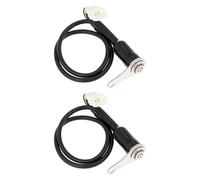 EMSea Lot de 2 boutons poussoirs à LED pour moto - 7 mm - Bouton poussoir momentané - Lumière rouge - Avec fil de 55 cm