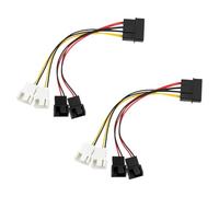 EMSea Lot de 2 câbles d'alimentation 4 broches vers 4 broches 2 broches 2 x 12 V et 2 x 5 V pour ventilateur de refroidissement d'ordinateur - Câbles d'alimentation en Y pour boîtier CPU PC