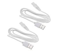 EMSea Lot de 2 câbles de charge USB compatibles avec Finishing Touch Flawless Legs Rasoir de rechange pour femme Cordon d'alimentation 5 V 1 m Blanc