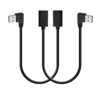 EMSea Lot de 2 câbles d'extension USB 3.0 mâle vers Femelle 30 cm Gauche et Droite coudée 90 degrés taux de Transfert 5 Gbps