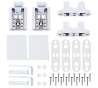 EMSea Lot de 2 charnières de porte en PVC robuste pour portes françaises gauche et droite, blanc