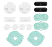 EMSea Lot de 2 kits de boutons conducteurs en caoutchouc de silicone compatibles avec Game Boy Color/Gameboy GBC Bouton marche/arrêt Vert clair + Noir + Blanc