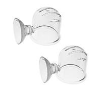 EMSea Lot de 2 mangeoires en forme de cône pour aquarium avec ventouses Transparent 1 mm