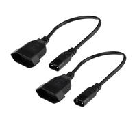 EMSea Lot de 2 Rallonges d'alimentation Européennes IEC320 C8 25 Cm CEE7/16R pour Ordinateur Portable Imprimante Téléviseur