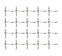 EMSea Lot de 20pcs 6x7# 28x25mm 44 LB émerillons de Pêche Robustes à 3 Voies Émerillons Lumineux à Triple Barillet en T avec Perles en Poire pour Matériel d'eau Douce Et d'eau Salée