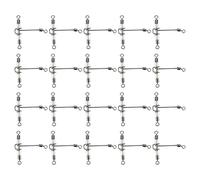 EMSea Lot de 20pcs 8x10# 22x21mm 28 LB émerillons de Pêche Robustes à 3 Voies Émerillons Lumineux à Triple Barillet en T avec Perles en Poire pour Matériel d'eau Douce Et d'eau Salée