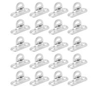 EMSea Lot de 20pcs Verrous Torsadés Laiton Nickelé à 2 Trous 8 Mm œillet Ovale 11 Mm X 7 Mm Attache Torsadée Auvent Bateau Couverture Piscine Sac Meubles Jardin Bricolage