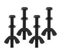 EMSea Lot de 4 boulons en nylon compatibles avec détecteur de métaux souterrain XP Deus M6 x 50 mm avec rondelle M6 et écrou papillon en nylon M6 Noir