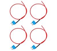 EMSea Lot de 4 Fusibles Enfichables Standard/ATC 15 A avec Câble Dérivation Longueur Ligne 40 Cm Fusible ATC Automobile Voiture Boîte à Fusibles pour Systèmes électriques Automobiles Rouge Bleu