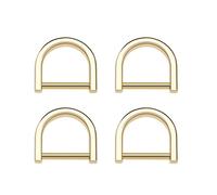 EMSea Lot de 4 petits anneaux en D à visser en forme de fer à cheval pour bricolage, artisanat, cuir, porte-clés, sac à main, réparation - Doré clair
