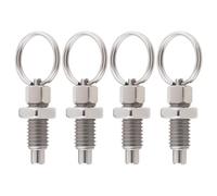 EMSea Lot de 4 pistons à ressort avec anneau de traction M8 goupille à libération rapide piston à ressort rétractable manuel de type court sans blocage en acier inoxydable pour équipements industriels