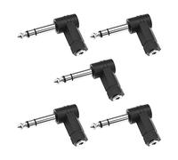 EMSea Lot de 5 adaptateurs Audio stéréo à Angle Droit 6,35 mm 3 pôles TRS mâle vers 3,5 mm Femelle pour écouteurs, écouteurs, Piano, Guitare