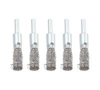 EMSea Lot de 5 brosses à fil de 12 mm pour perceuse, brosse à 6 mm Tige en acier inoxydable en forme de coupe, brosse ronde de rechange pour nettoyage/polissage/élimination de la rouille