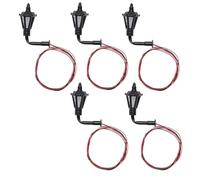 EMSea Lot de 5 lanternes d'extérieur modèle ferroviaire 1:150 Lanterne murale Track N Railway Park Led Lamppost Applique murale Modèle 3 V Modèle de jardin miniature Lanscape