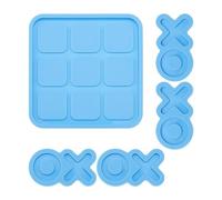EMSea Lot de 5 moules en silicone pour jeu de société - Tic Tac Toe - Moules en résine époxy - Accessoires pour loisirs créatifs - Bleu