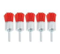 EMSea Lot de 5 têtes de brosse en nylon abrasif rouge 25 x 6 mm pour visseuse à batterie