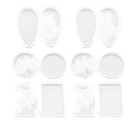 EMSea Lot de 6 moules en silicone sur le thème de l'océan avec trou de corde pour la fabrication de pendentifs, colliers, bijoux, décoration d'intérieur, travaux manuels