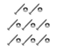 EMSea Lot de 8 vis de montage pour manche de guitare électrique, basse, 44,5 x 4,5 mm, en métal, pour guitare électrique acoustique, basse, argenté