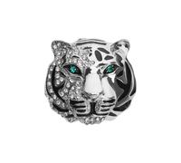 EMSea Strass Tête de Tigre Broche Épingles Épinglette Manteau Insigne en Alliage pour Hommes Vintage pour Foulards Collier Accessoires pour Hommes 33x36mm, Argent