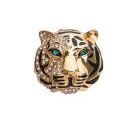 EMSea Strass Tête de Tigre Broche Épingles Épinglette Manteau Insigne en Alliage pour Hommes Vintage pour Foulards Collier Accessoires pour Hommes 33x36mm, Or