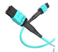 EMSECKO Fiber Optic Cable MPO to MPO 1M 12 Core Female Type B OM3 Multimode Fiber Optic LSZH MPO-MPO Patch Cord for QSFP+ MTP Compatible Cabling System (7M)