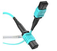 EMSECKO Fiber Optic Cable MPO to MPO 1M 12 Core Female Type B OM3 Multimode Fiber Optic LSZH MPO-MPO Patch Cord for QSFP+ MTP Compatible Cabling System (3M)